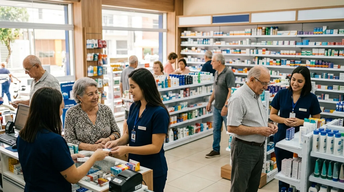 Farmácia credenciada atendendo pacientes do programa normalmente